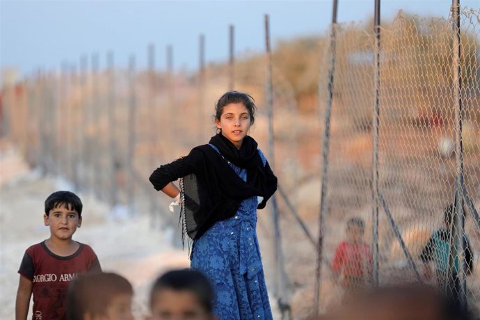 Niños desplazados en Idlib