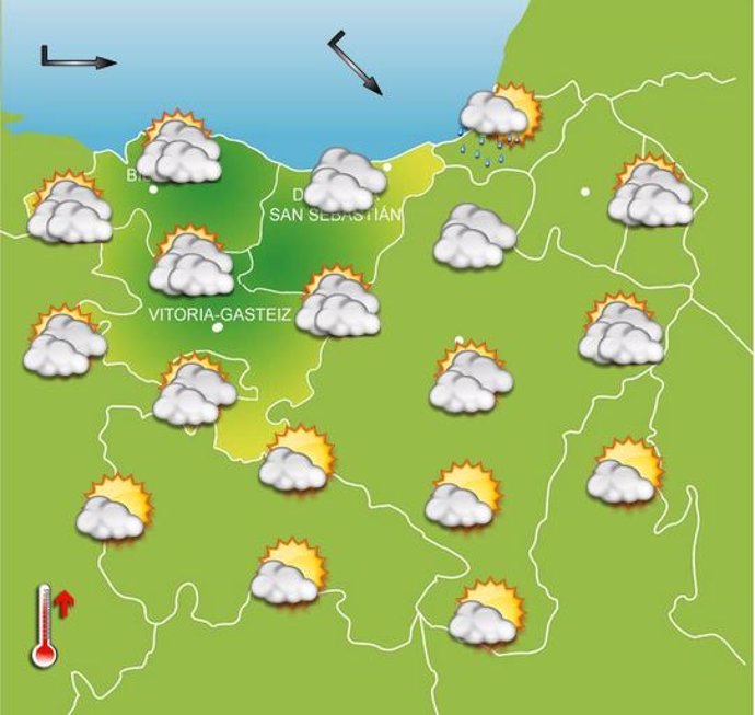 Previsiones meteorológicas del País Vasco para mañana, día 14