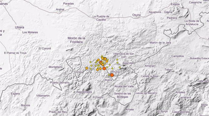 Registrados más de 30 terremotos en dos días en Olvera, Pruna y Coripe, cataloga