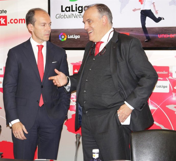 Javier Tebas y Rami Aboukhair LaLiga Network 