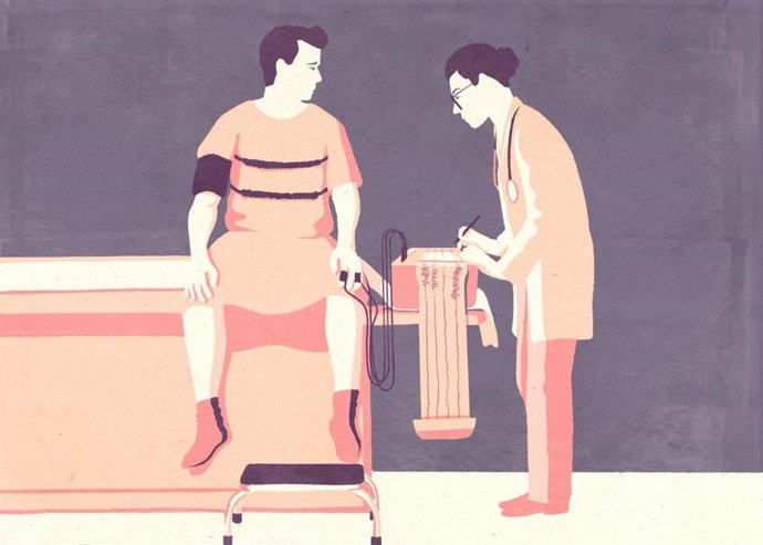 Médico y paciente ilustración