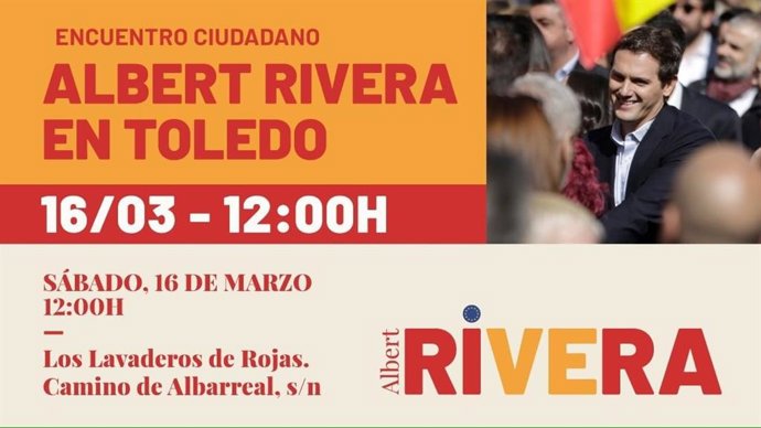 Albert Rivera asistirá este sábado a un encuentro ciudadano en Toledo