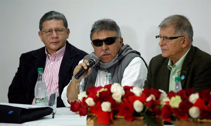 FILE PHOTO: Colombia's Marxist FARC Jesus Santrich speaks during a news conferen