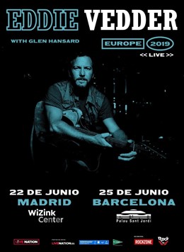 Eddie Vedder actuará en Madrid y Barcelona el 22 y 25 de junio