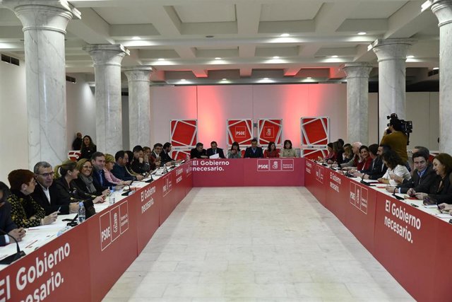 Reunión de la Ejecutiva Federal del PSOE para planificar la campaña de las gener