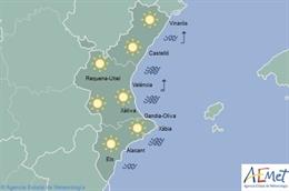 Sábado con cielos despejados y temperaturas en ascenso en toda la Comunitat Vale