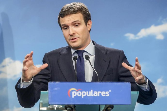 Declaraciones del líder del PP, Pablo Casado, tras la convocatoria del Gobierno 