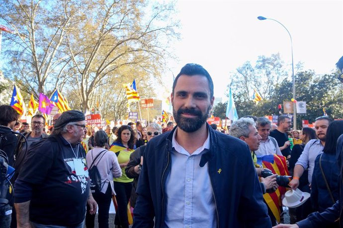 Manifestació independentista a Madrid contra el judici del 'procés'