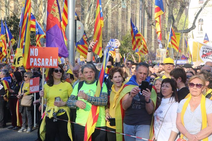 Manifestación independentista en Madrid contra el juicio del 'procés'