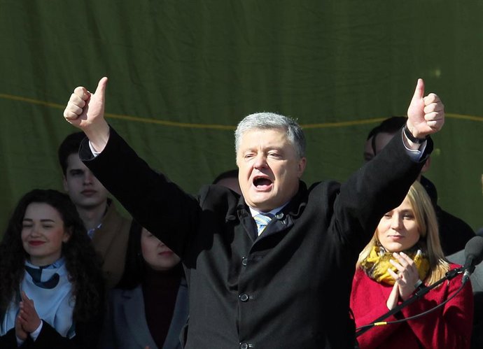 Ukrainian President Poroshenko election campaign in Kiev