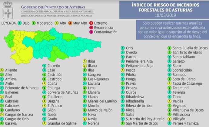 El riesgo de incendio forestal será 'alto' en 14 municipios este lunes