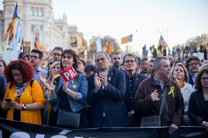 Manifestación independentista en Madrid contra el juicio del 'procés'