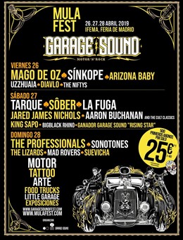 Garage Sound Mulafest 2019 tendrá a Mägo de Oz, Tarque, Sôber, La Fuga, Sínkope 
