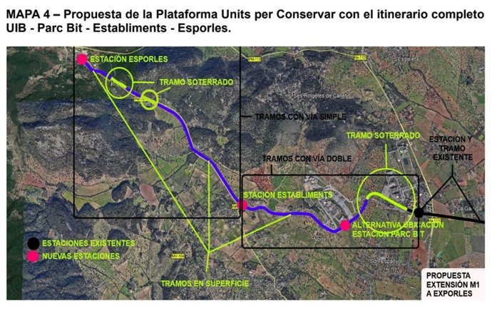 La plataforma Units per Conservar plantea alargar el metro hasta Esporles