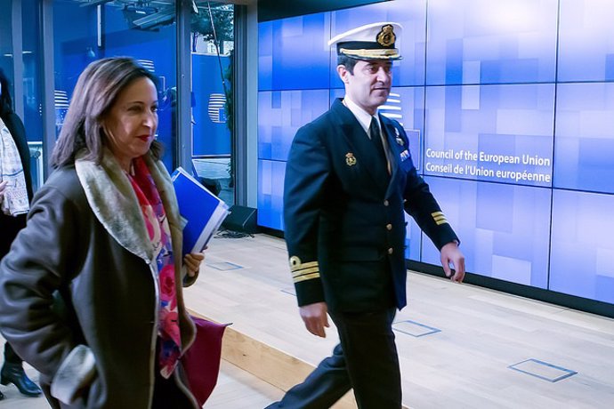 La ministra de Defensa, Margarita Robles, en Bruselas