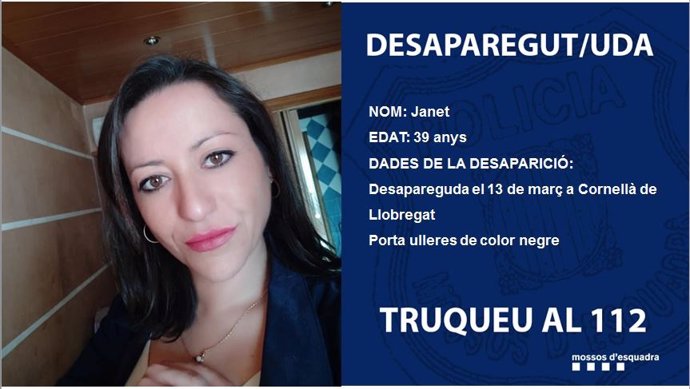 Successos.- Investiguen la desaparició d'una dona a Cornell de Llobregat (Barc