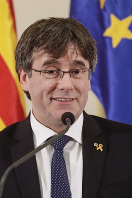 Carles Puigdemont press conference in Belgium