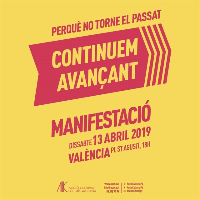 Acció Cultural convoca la marcha del 25 d'Abril para el sábado 13 con el lema 'P