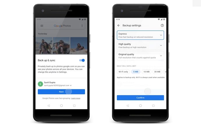 Google Fotos añade una función para hacer copias de seguridad con conexiones ine