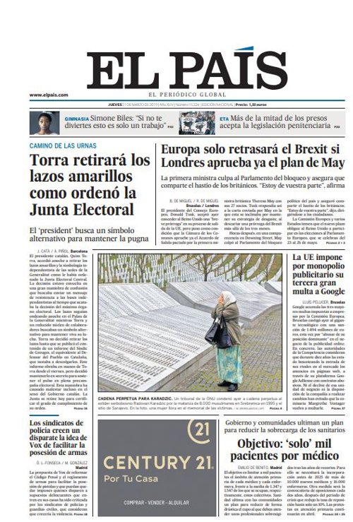 Portada El País