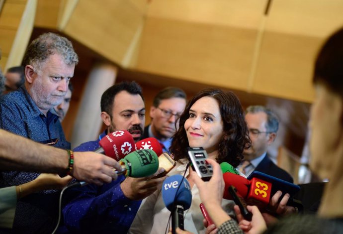 La candidata del PP a la Comunidad, Isabel Díaz Ayuso, en la Asamblea de Madrid