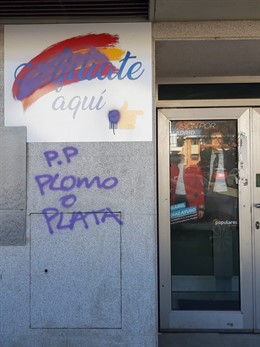 PP denuncia el "acoso" que sufre en Rivas con pintadas y "actos de vandalismo" e