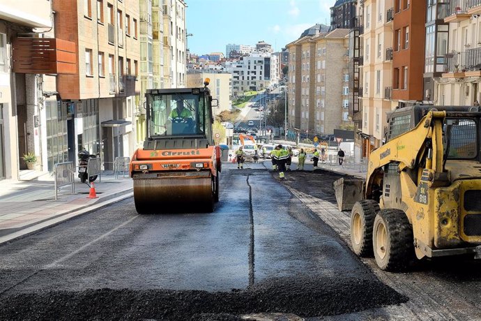 Santander.- Las obras del tramo final de la calle del Sol afrontan su última fas