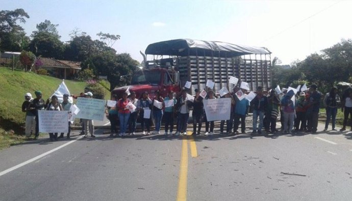 Al menos 15.000 indígenas protestan contra el Gobierno colombiano y bloquean la 