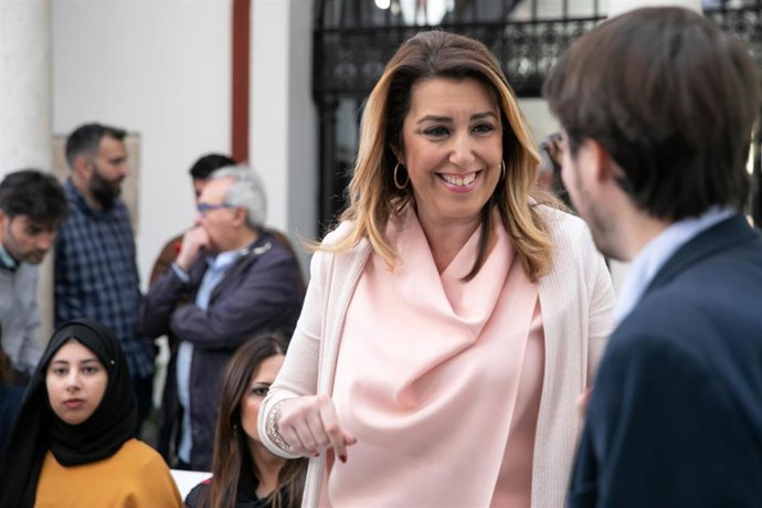  Susana Díaz, interviene en un encuentro  con motivo del Día Internacional contr