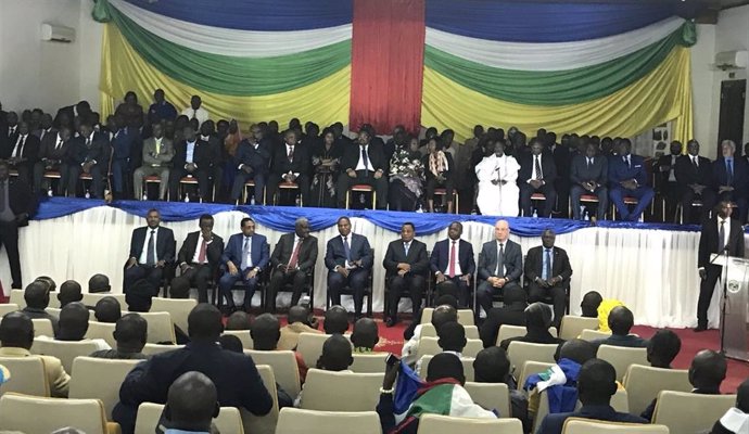 Ceremonia de firma del acuerdo de paz en RCA en Bangui el 6 de febrero de 2019