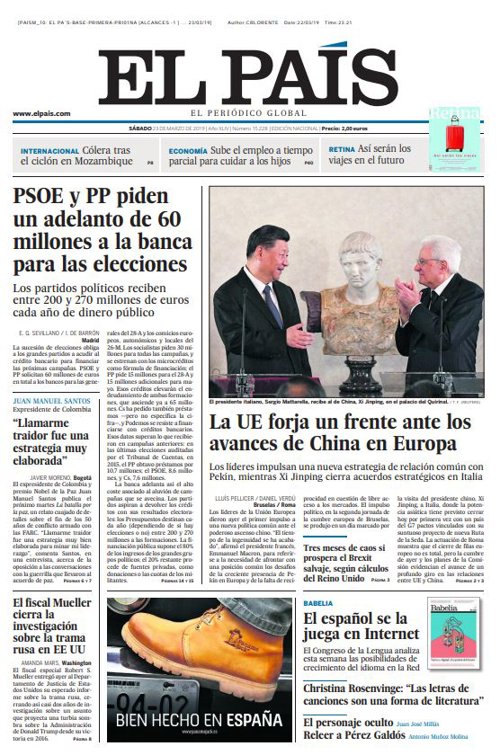 Portada El País