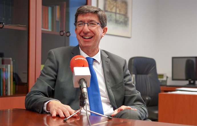 El vicepresidente de la Junta, Juan Marín, durante la entrevista con Europa Pres