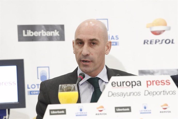 Desayuno Deportivo de Europa Press con Luis Rubiales, presidente de la Real Fede