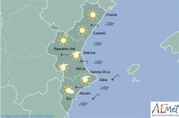 Domingo soleado con temperaturas que rondarán los 20 grados en toda la Comunitat
