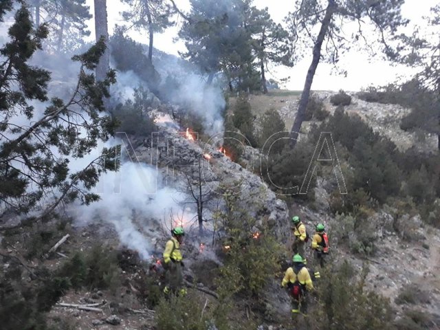 Jaén.- Sucesos.- Continúan los trabajos de remate y liquidación en el incendio d