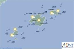 Predicción meteorológica para este martes 26  de marzo en Baleares: viento del n