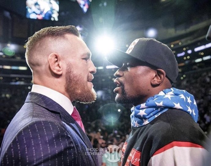 Conor McGregor y Floyd Mayweather desafiándose