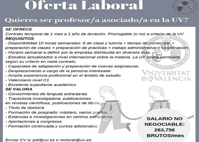 Profesores asociados de la UV lanzan una campaña en redes con anuncios simulados