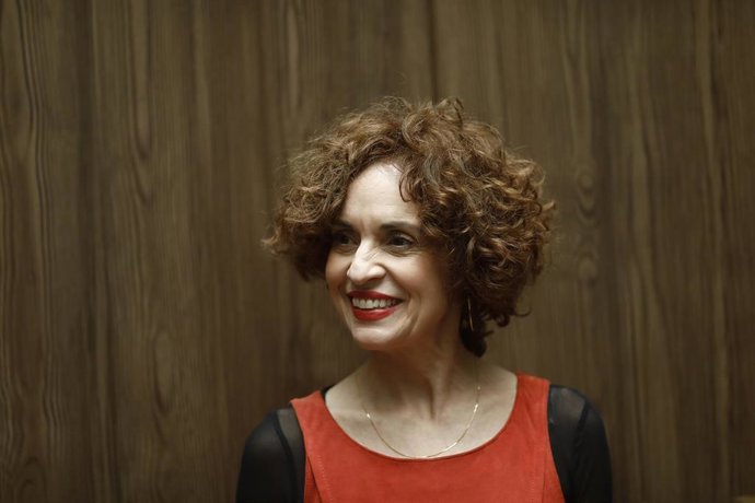 Adriana Ozores en la presentación de la obra de teatro La cantante calva