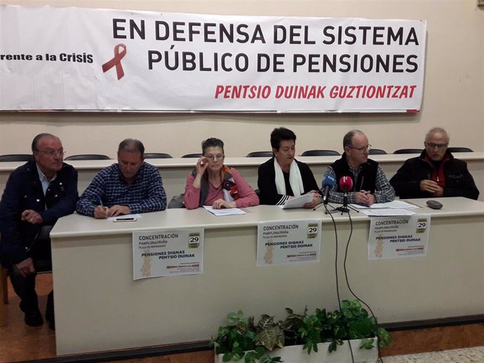 Asociaciones de pensionistas convocan una concentración el viernes en Pamplona p