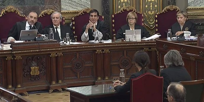 El juez Marchena y los magistrados en el juicio al procés en el Supremo