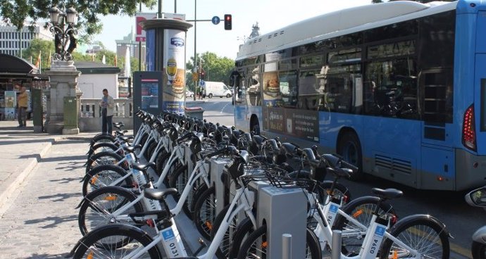 Estación de BiciMAD en Madrid