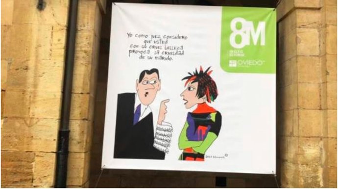 El CGPJ ve desleal la viñeta con "argumentos groseros" del 8M que colocó el Ayun