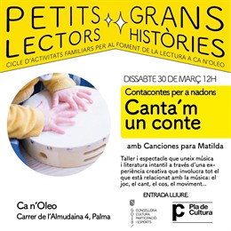 El cicle 'Petits lectors, grans histries' ofereix aquest dissabte el taller 'Ca