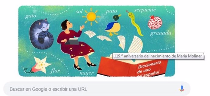 Google homenajea con un 'doodle' a la filóloga española María Moliner en el 119 