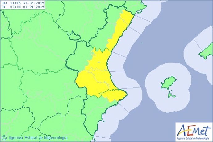 Emergencias activa el aviso amarillo por lluvias en el litoral hasta la mañana d