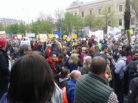 Seis plataformas jiennenses se manifiestan en Madrid contra el "olvido de las administraciones"