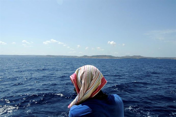 Migrante a bordo del 'Aquarius'