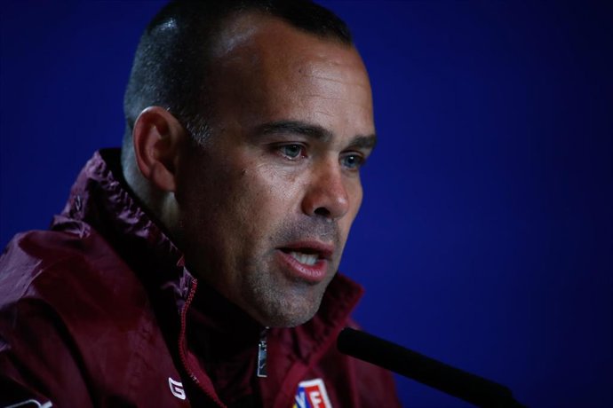 Rafael Dudamel ofrece una rueda de prensa en el Wanda Metropolitano