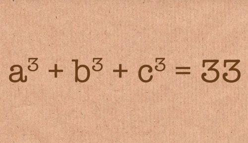 Solución al problema de expresar el número 33 como la suma de 3 cubos
